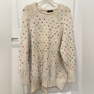 Zara Knit Oversized‎ Beaded Sweater, Size S